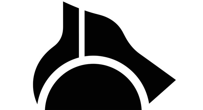 Black silhouette icon of a historical bicorne hat, classic military general's headwear, ideal for design elements and graphic projects