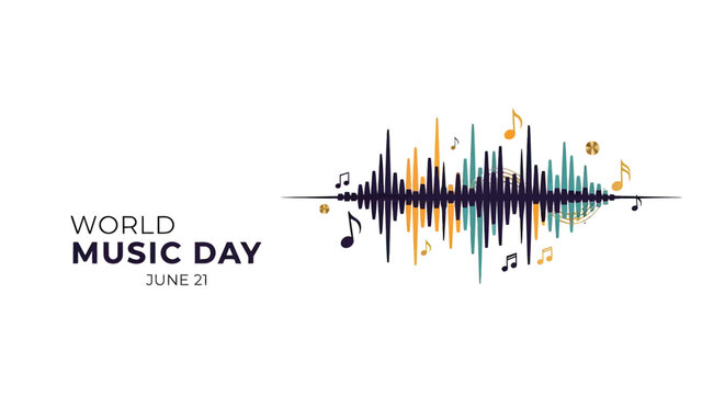 Colorful Sound Wave Music Day Illustration.