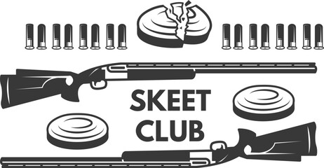 Skeet club emblem. Black clay shooting logo © ONYXprj
