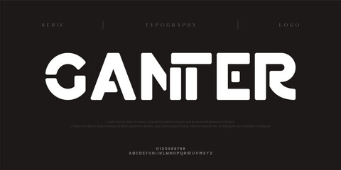 Ganiter, Creative digital abstract sport modern alphabet fonts. Typography technology electronic sport digital game music future creative font. vector illustration
