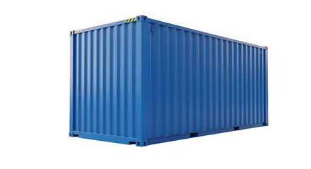 Blue shipping container isolated on transparent background