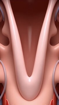 Detailed CGI Visualization of Human Vocal Cords in Motion Demonstrating Laryngeal Anatomy for Medical Education and Scientific Presentations