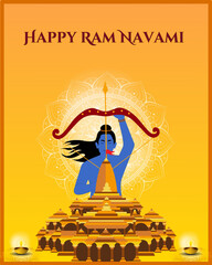 Happy Ram Navami Yellow and Orange Traditional Greeting Poster