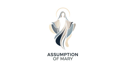 Obraz premium Assumption of Mary Religious Illustration Design.