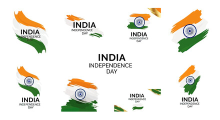 Fototapeta premium Indian Independence Day Flag Designs.