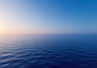 Deep blue water stretches toward the distant horizon, showing the immense power and solitude of the endless open sea, liquid, depth, ripple