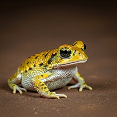 Obraz premium Golden Toad Portrait - A Rare Amphibian in Sharp Focus.