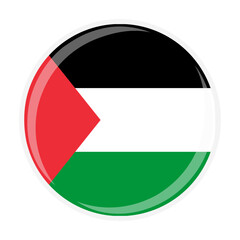 Palestine national round circle flag emblem official icon