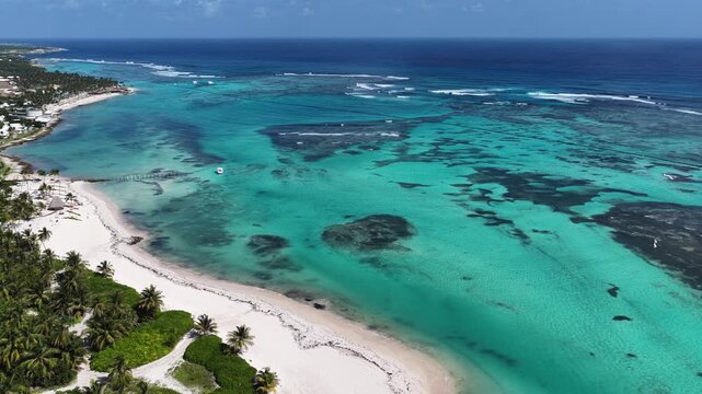 Punta Cana Skyline At Punta Cana In La Altagracia Dominican Republic. Caribbean Skyline. Beach Landscape. Nature Seascape. Punta Cana Skyline In Punta Cana In La Altagracia Dominican Republic. Scenic