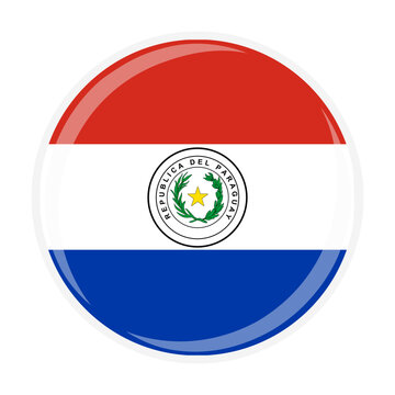 Paraguay national round circle flag emblem official icon