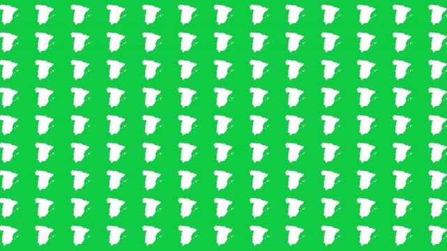 Spain map pattern scrolling perfect 10 second loop with green background