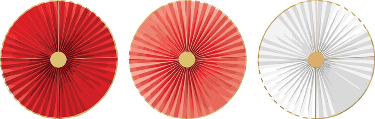 Japanese Paper Umbrella Tops Traditional Wagasa Parasol Pattern Vector Illustration © Prodip