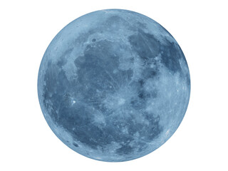 Obraz premium Mystical Blue Moon glowing in the dark night. High-detailed lunar surface showing full Moon, lunar surface, blue planet concept.