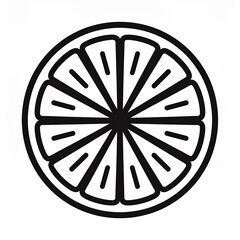Minimalist bicycle wheel icon vector illustration black and white line art design