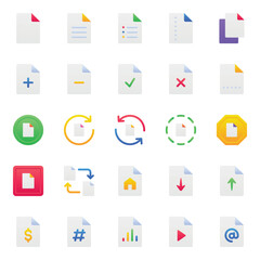 Fototapeta premium Gradient color icons set for Files, documents