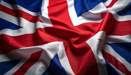 Fototapeta premium United Kingdom Flag Waving at Sunset British Union Jack Background