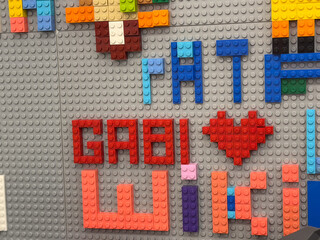 Naklejka premium Lego name mosaic with heart