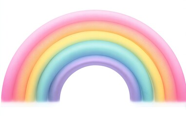 Obraz premium Pastel rainbow arc with soft, textured appearance, isolated on white