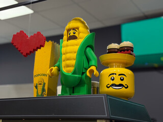 Naklejka premium Lego corn costume minifigure display