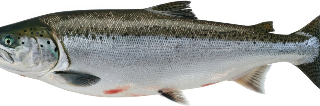 Large silver fish with dark spots and red marks large fish