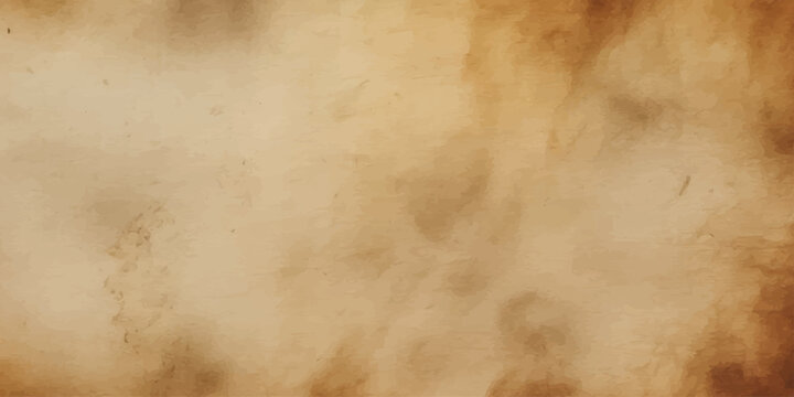 A blank vintage parchment sheet features an aged brown grunge texture with stained antique patterns on a dirty yellowed paper background
