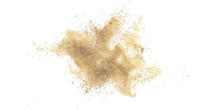 Soft beige cosmetic powder cloud background with fine flying dust splash and makeup texture vector illustration