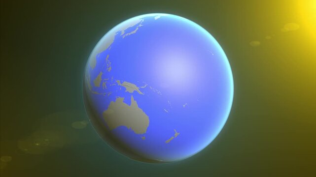 The animation shows a graphic representation of the earth and highlights the location and map of Niue colored red.