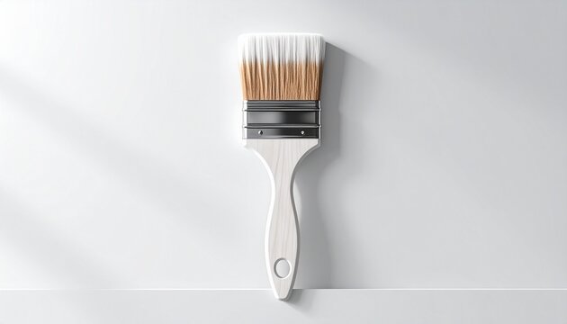 Minimal Paint Brush Isolated on Clean Background DIY Home Improvement Concept