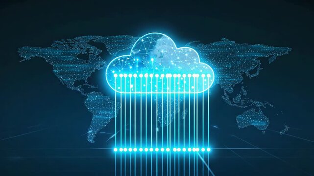 Digital Cloud Computing Data Transfer Global Network Connection Technology