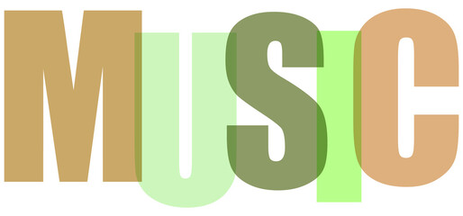 Colorful music text graphic design element  creative typography  music concept transparent background © Jayeda akter