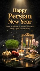 Fototapeta premium Persian new year celebration with traditional items and decorations
