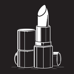 Obraz premium Modern lipstick silhouette cosmetic beauty product symbol for makeup industry