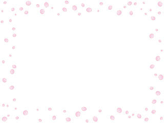 桜の花びらが散らばった四角フレームのイラスト（グラデーション・線あり）