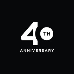 Obraz premium 40 th anniversary for event party birthday celebration logo design