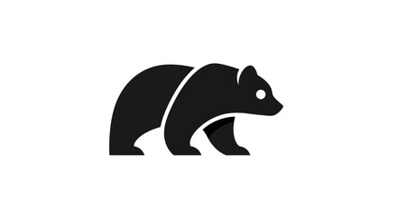 Fototapeta premium Stylized bear silhouette isolated white