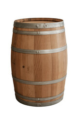 Obraz premium Wooden barrel with metal bands and rivets