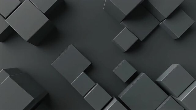 Dark cubes scattered on gray surface
