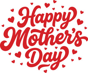 A festive red and white illustration wishing a happy mother s day