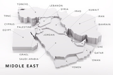 Plakat Middle East Global Region Political Map