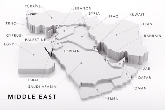 Middle East Global Region Political Map