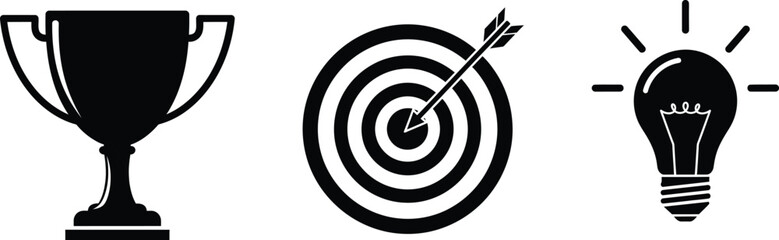 Motivational icons for success and achievement