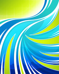Obraz premium Abstract blue and green swirls background