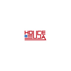 Obraz premium House and USA abbreviation of words logo.