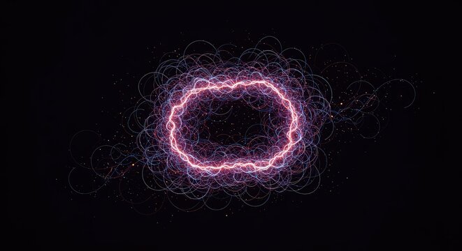 Abstract illustration showing interconnected glowing lines forming a chaotic network, representing complex data flow and unpredictable movement ,network ,illustration ,chaos