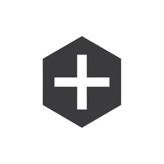 Obraz premium Add Icon in Hexagon Shape for App UI