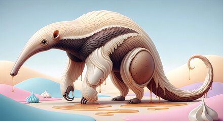 Quirky Anteater Creature With Dripping