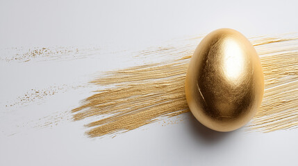 Fototapeta premium Golden egg for Easter, Happy Easter!