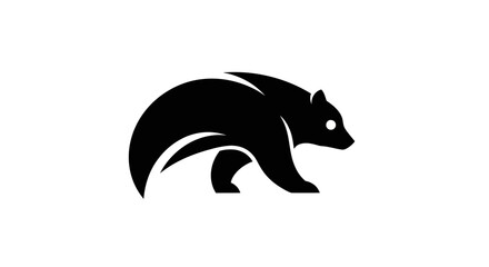 Fototapeta premium Stylized black bear silhouette design