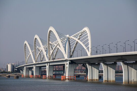 Jiubao Bridge Hangzhou - Modern Cable-Stayed Landmark Architecture