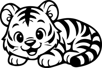 tiger wild cat cartoon animal